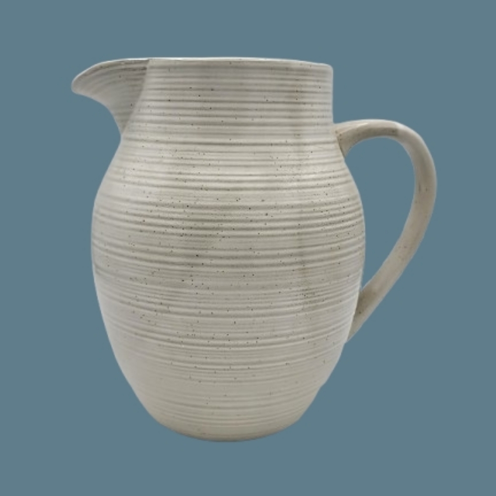 Studio McGee Threshold Stoneware Pitcher Large Speckled Cream Reactive Glaze